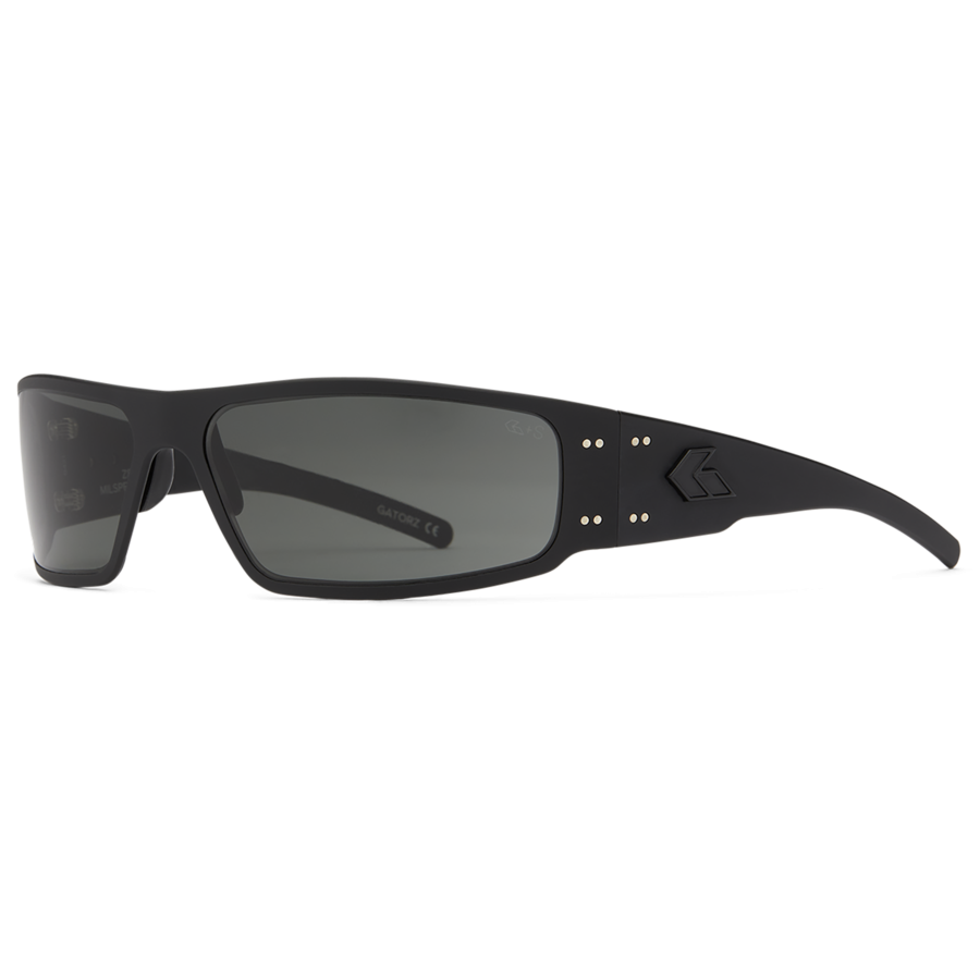 LUNETTES ANSI Z87+ MILSPEC BALLISTIC MAGNUM, BLACK ANODIZED W/ BLACK LOGO, SMOKE W/ ANTI-FOG - GATORZ