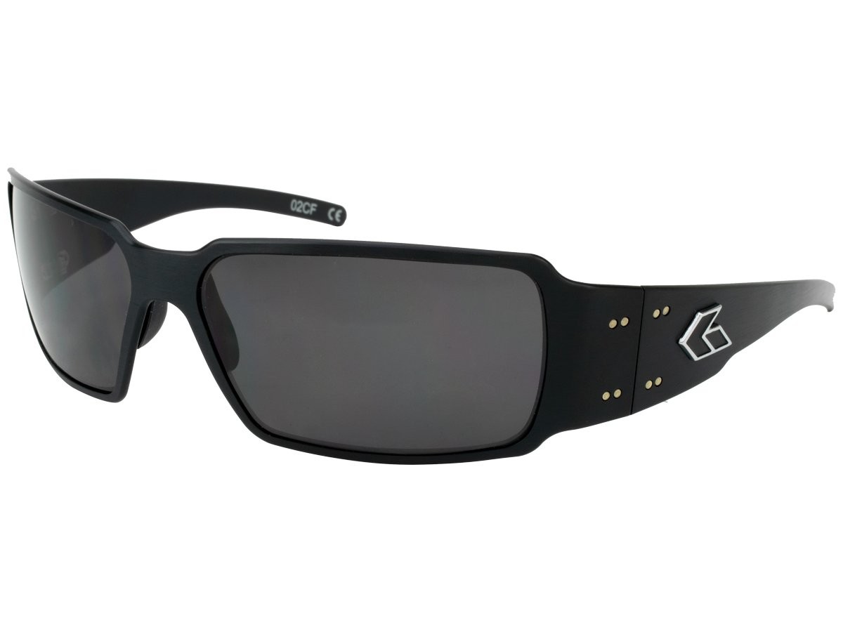 LUNETTES DE SOLEIL BOXSTER BLACK ANODIZED W/ BLACK LOGO, SMOKE - GATORZ